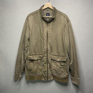 Gap Mens Khaki Brown Full-Zip Utility Cargo Jacket XL